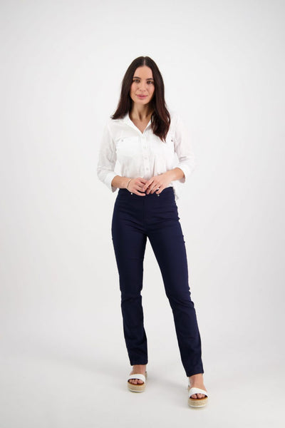 Vassalli  Pants Light Weight Pull On SLIM Leg NAVY