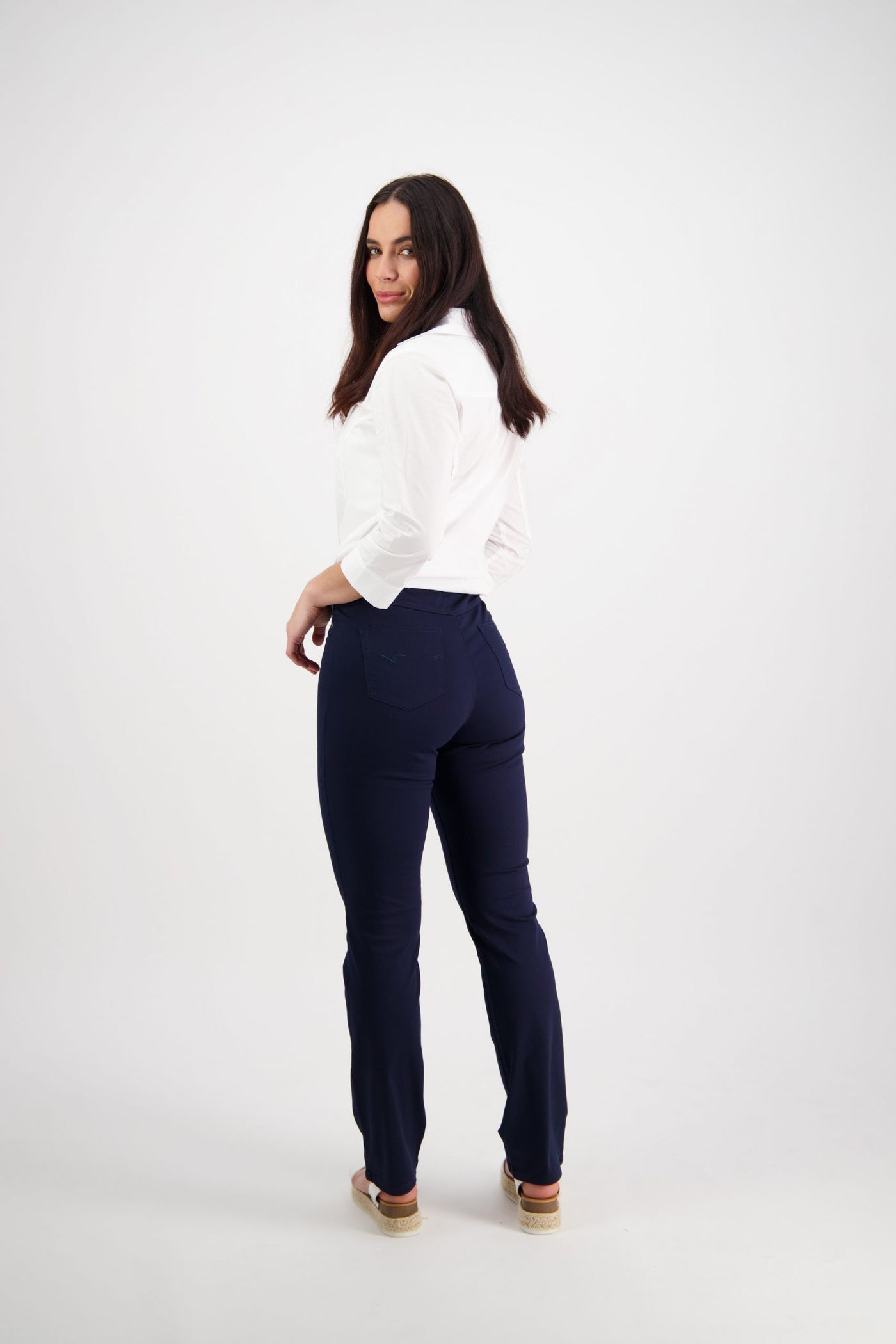 Vassalli  Pants Light Weight Pull On SLIM Leg NAVY