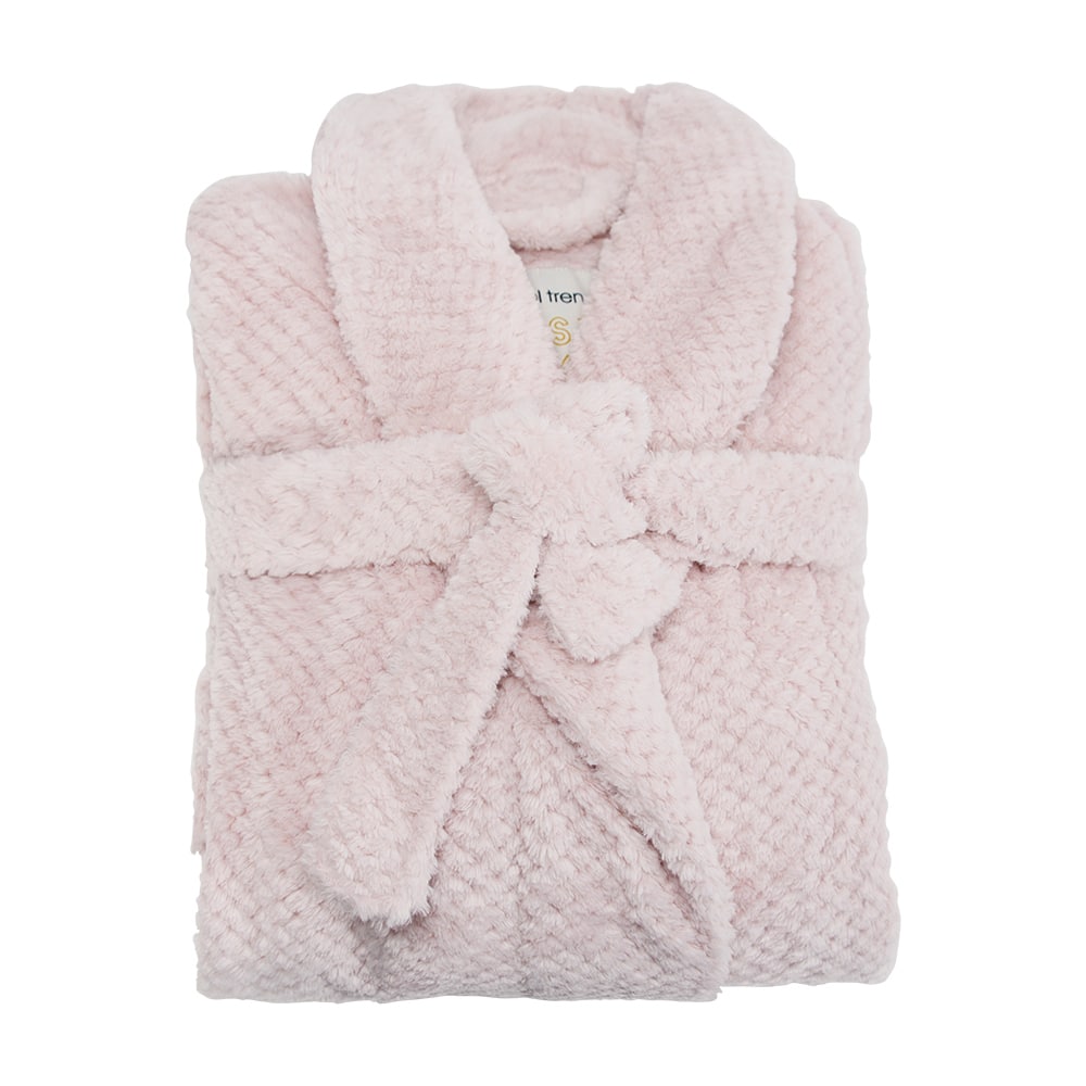 Annabel Trends Bath Robe Cozy Luxe Waffle PINK