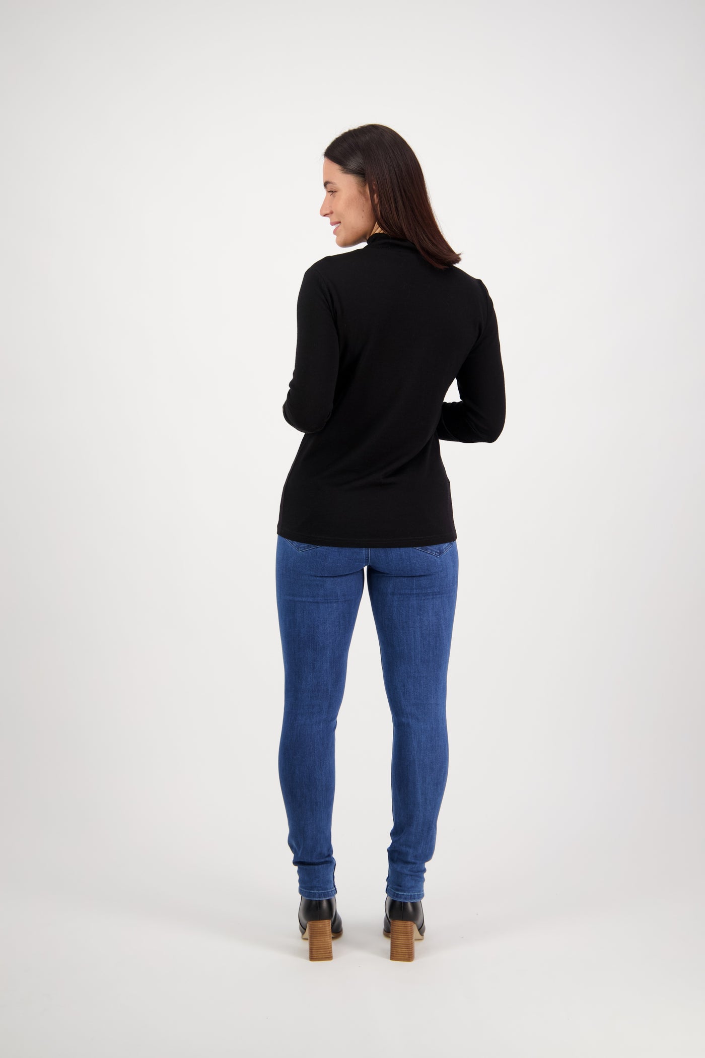 Vassalli Merino Basic Long Sleeve Polo BLACK