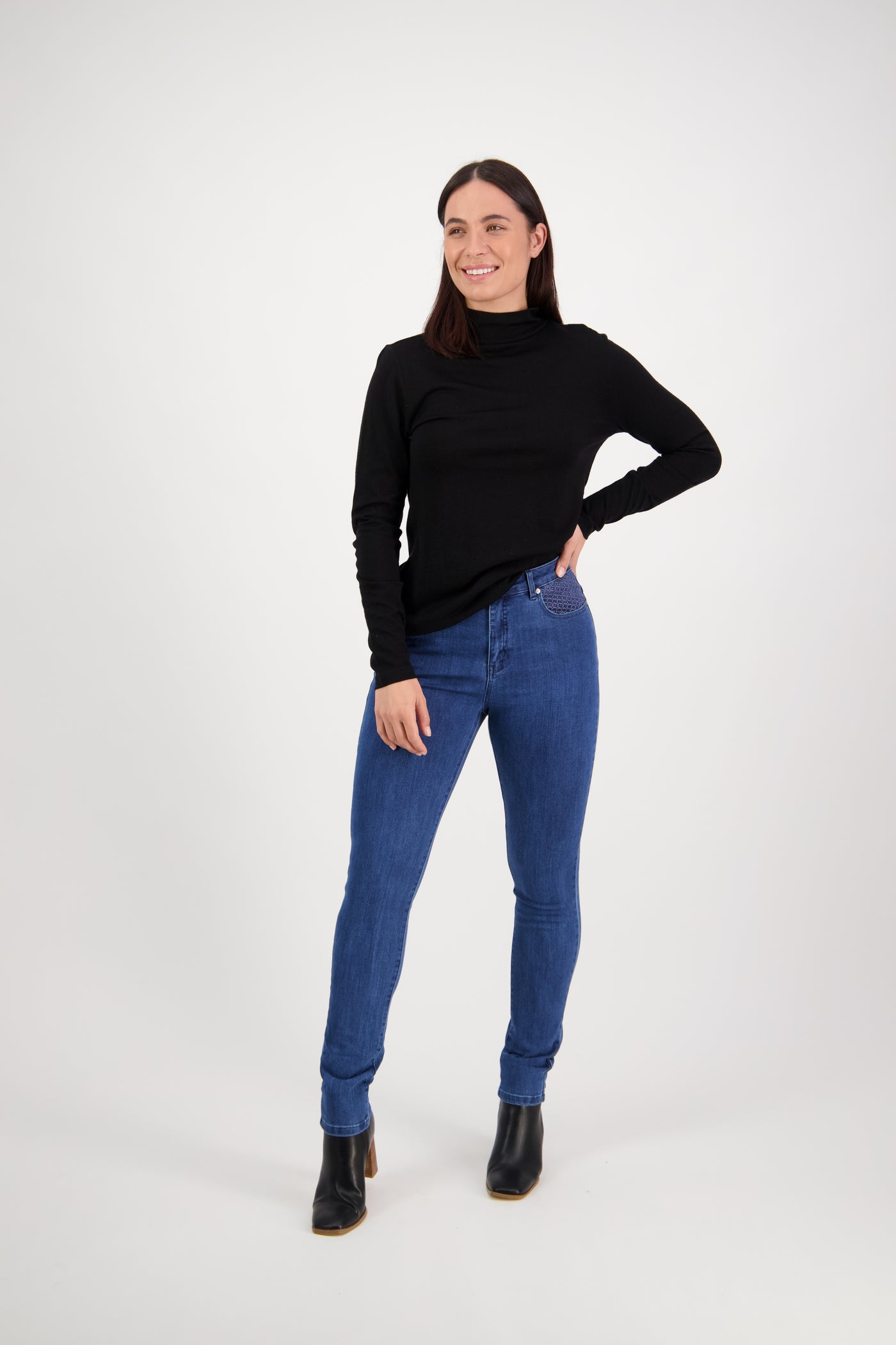 Vassalli Merino Basic Long Sleeve Polo BLACK