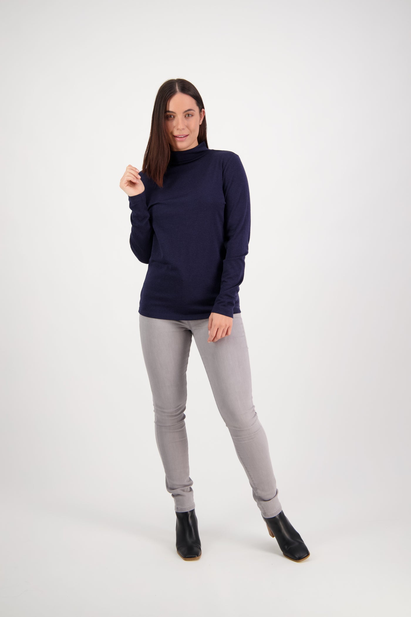 Vassalli Merino Basic Long Sleeve Polo NAVY