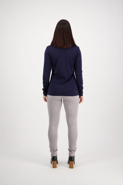 Vassalli Merino Basic Long Sleeve Polo NAVY