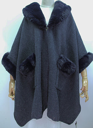 Jacket With Fur Collar & Fur Pockets