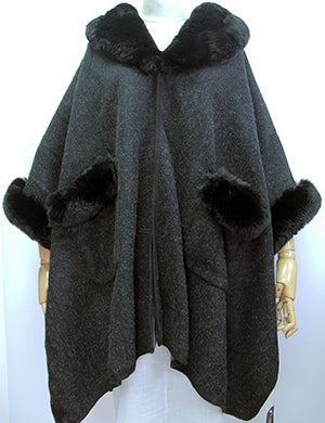 Jacket With Fur Collar & Fur Pockets