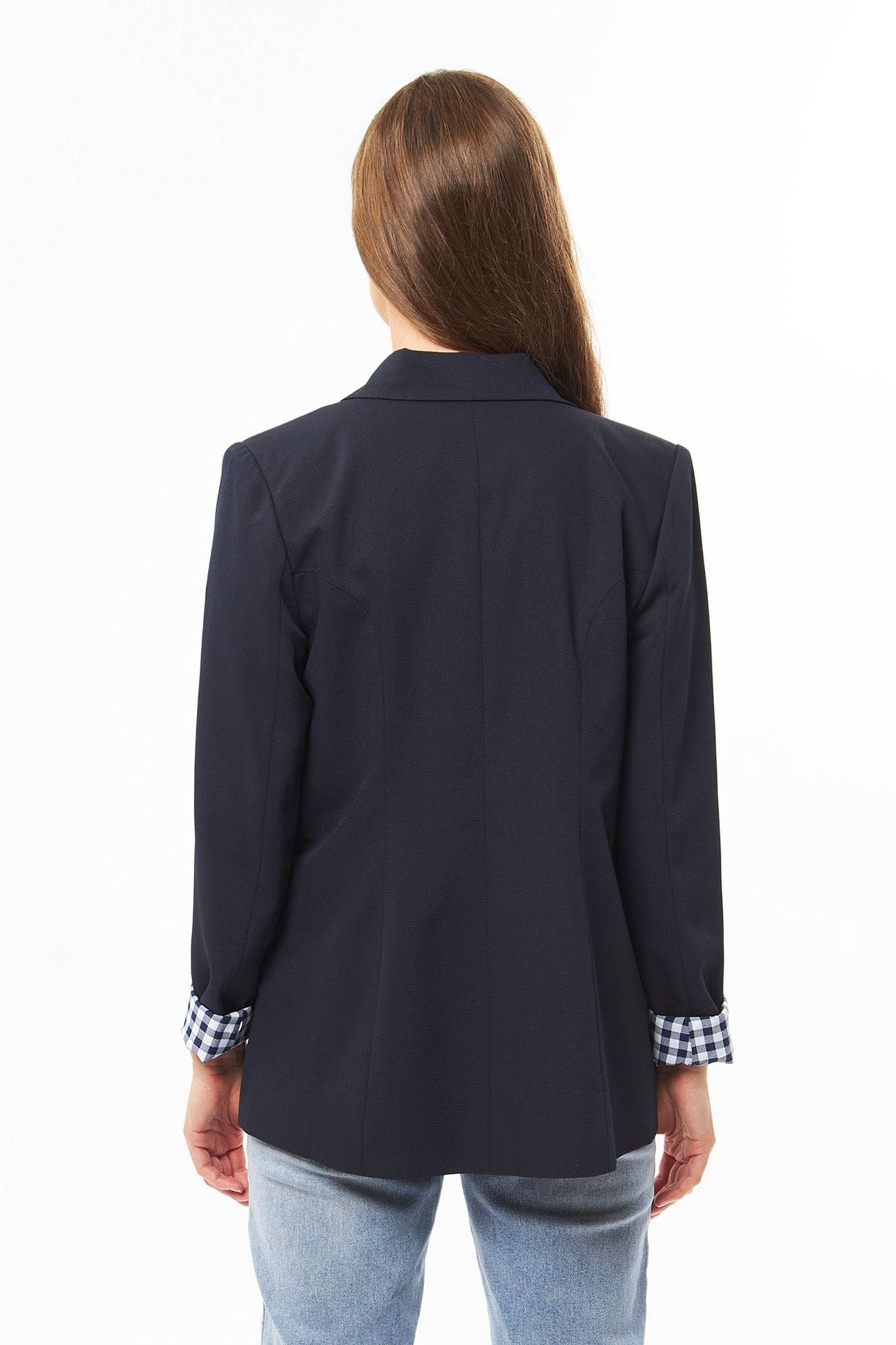 Seeking LOLA  GEORGIE BLAZER Navy Check