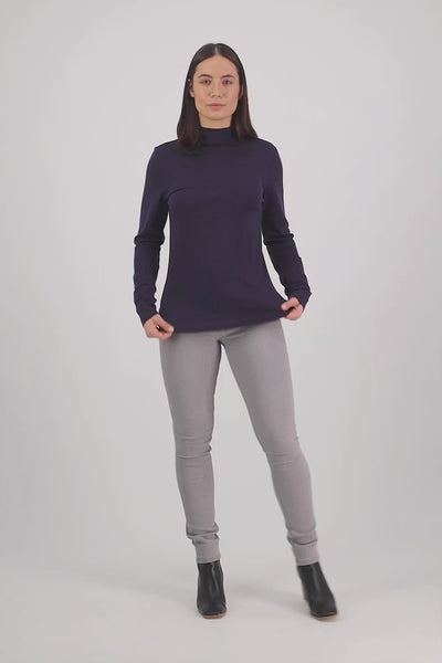 Vassalli Merino Basic Long Sleeve Polo NAVY