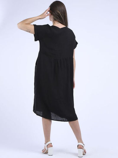 CHARLOTTE Linen Dress BLACK