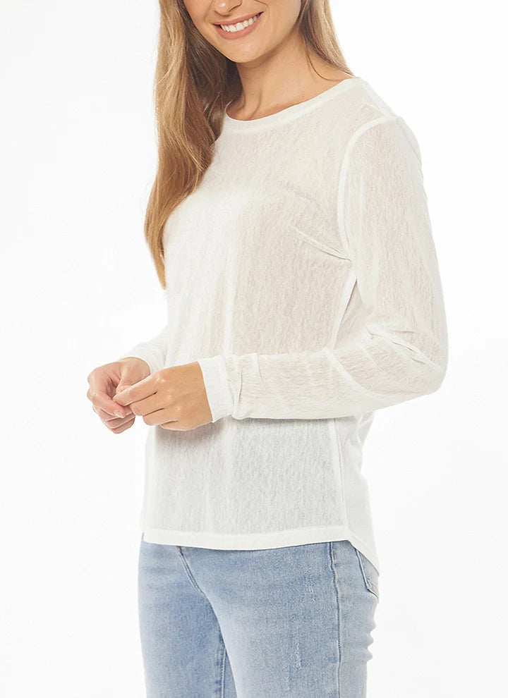 Leila & Luca  MESH Top IVORY