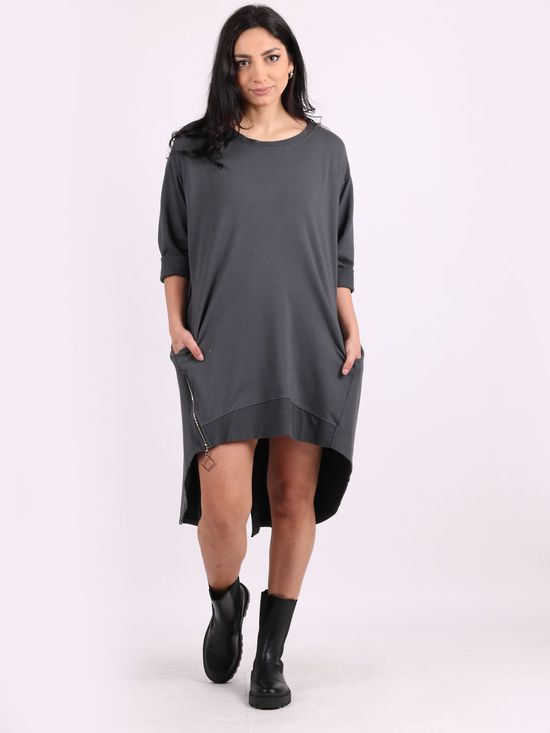 NINA Long Black Sweater CHARCOAL