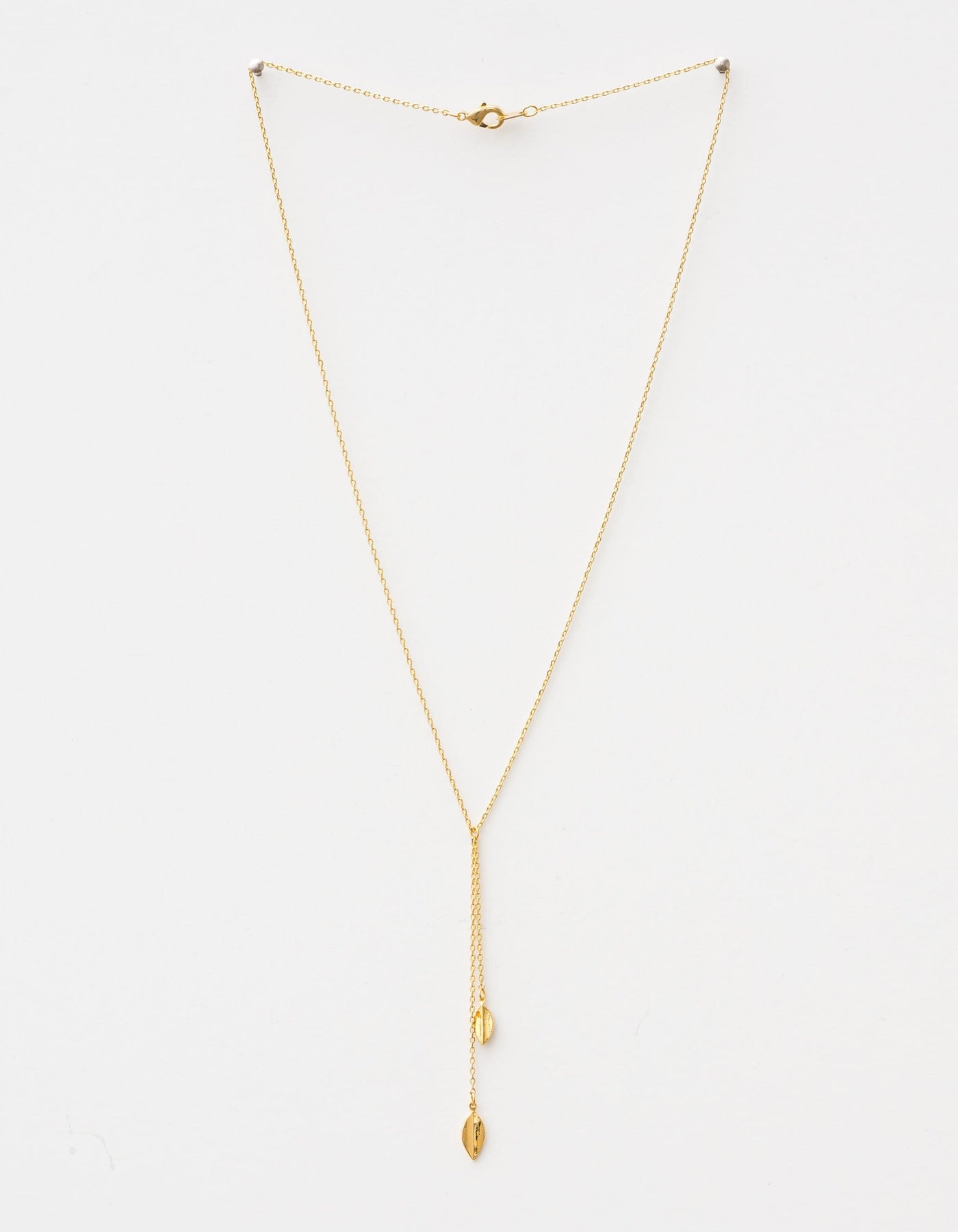 Stella & Gemma N/L  LARIAT LEAVES GOLD