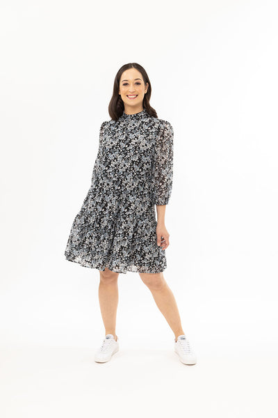 SEEKING LOLA  Collar Amy Smock Dress TEXURED BLOOM