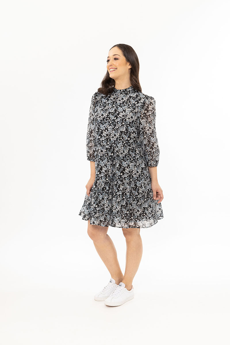 SEEKING LOLA  Collar Amy Smock Dress TEXURED BLOOM