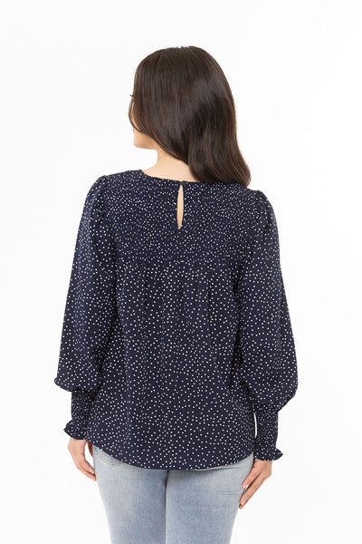 Seeking Lola  HUG ME TOP  Navy Spot