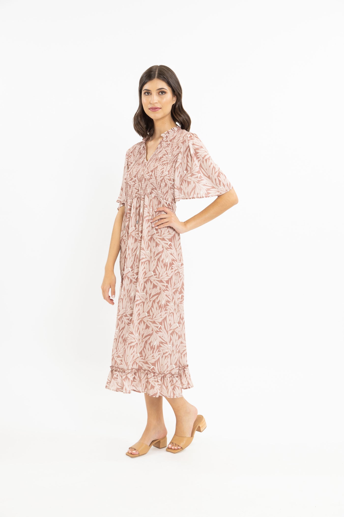 SEEKING LOLA Flourishing Dress Toffee