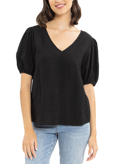 SEEKING LOLA Worthy Top BLACK