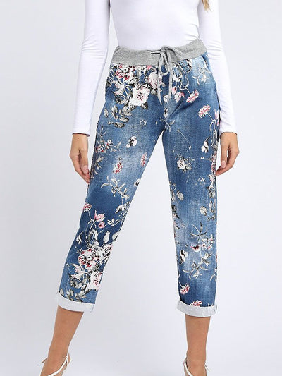 Denver Floral Dark Blue Pants