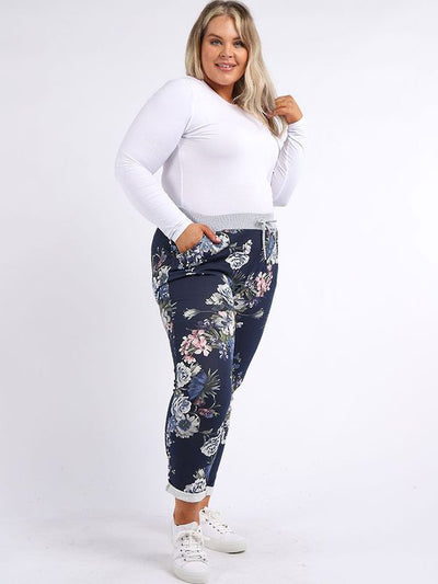 Denver Pants Dark Navy Floral