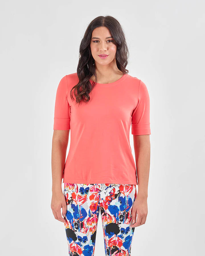 Vassalli Knit Top Boat Neck WATERMELLON