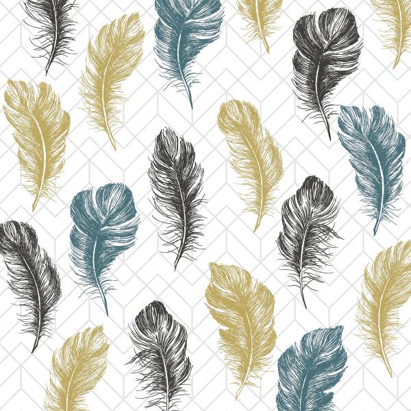 Cocktail Napkin COLOURED FEATHERS