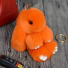 Fluffy Rabbit Key Ring