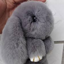 Fluffy Rabbit Key Ring