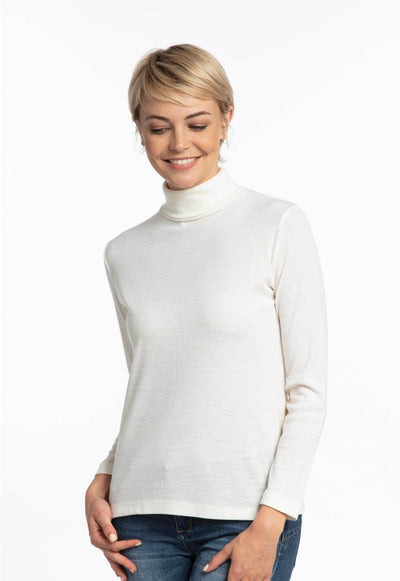 Merino Polo Neck Top- Bay Road