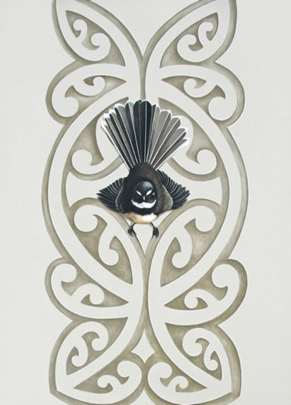 Piwakawaka's Kowhaiwhai  Notecard Framed