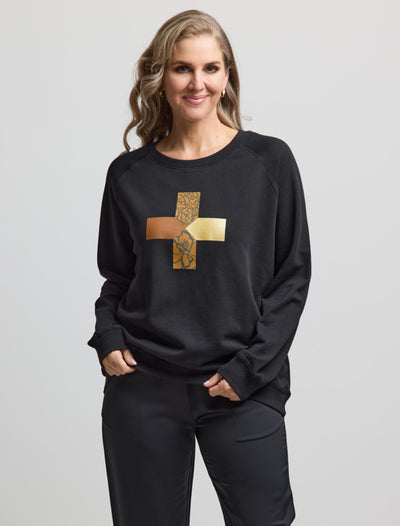 Stella & Gemma  Sweater BRONZE PEONY CROSS LOGO