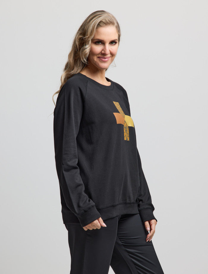 Stella & Gemma  Sweater BRONZE PEONY CROSS LOGO